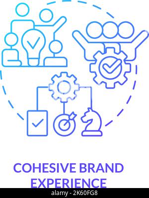 Cohesive brand experience blue gradient concept icon Stock Vector