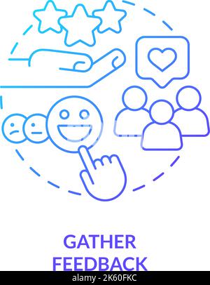 Gather feedback blue gradient concept icon Stock Vector