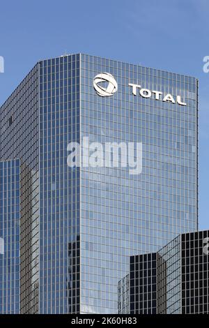 Courbevoie, France - November 11, 2019: Total is a french multinational integrated oil and gas company and one of the six supermajor oil companies Stock Photo