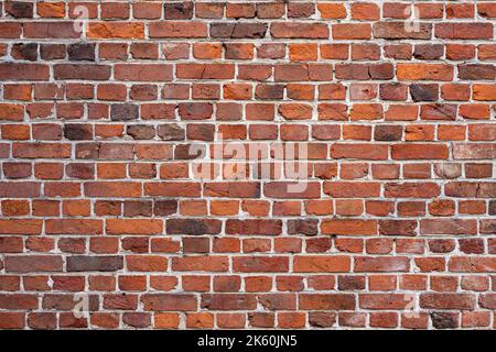 High quality background of a red brick wall pattern. Stock Photo