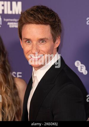 London, England UK. 10/10/2022, London, England UK. October 10, 2022, Eddie Redmayne attends 'The Good Nurse' UK Premiere during the 66th BFI London Film Festival at the Southbank Centre on October 10, 2022 in London, England UK. Photo by Gary Mitchell