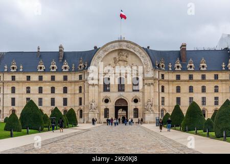 Entrance to the Hotel des Invalides and the Museum of the Army, A Historic landmark in the 7th arrondissement of Paris, France, Europe. Stock Photo