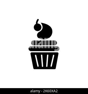 Cake icon. Bakery icon. Simple flat black glyph Stock Vector