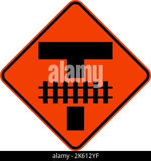 Highway Light Rail Transit Grade Crossing Sign Stock Vector