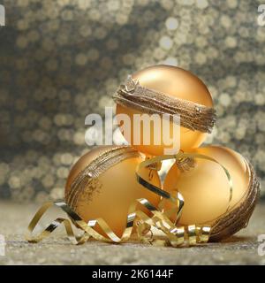 Luxury christmas  ball on abstract background. Merry Christmas time concept Stock Photo