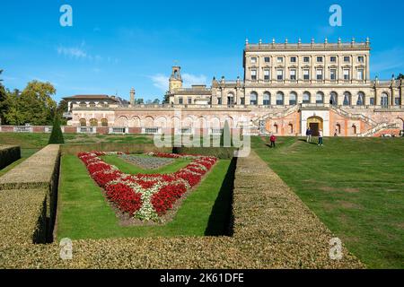 Taplow, Buckinghamshire, UK. 11th October, 2022. The parterre at Cliveden. It was a beautiful sunny day today in the National Trust gardens at Cliveden. Many of the summer plants are still in bloom. Credit: Maureen McLean/Alamy Live News Stock Photo