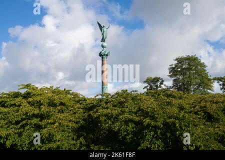 Copenhagen, Denmark. October 2022. the Iver Huitfeldt Memorial Column in a city center park Stock Photo