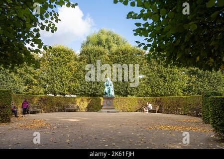 Copenhagen, Denmark. October 2022. view of the Hans Christian Andersen monument in King's Park in the city center Stock Photo