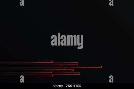 Abstract Red light Lines Pipe speed zoom on black background technology ...