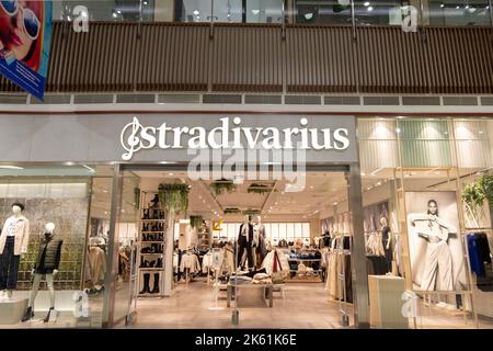 Sofia, Bulgaria - 30 May, 2022: Bright logo of international clothing company Stradivarius in a mall Stock Photo