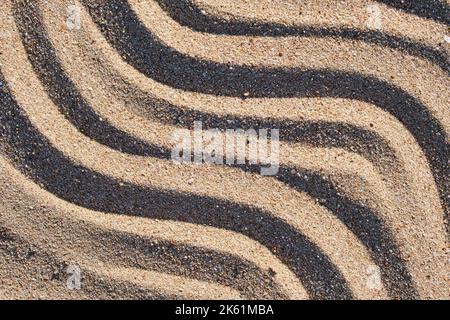 Wavy pattern of natural beach sand background for summer designs Stock Photo