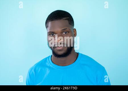 man face studio portrait handsome calm emotion Stock Photo