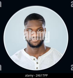 man face avatar portrait confident expression icon Stock Photo