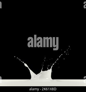 milk splash isolated on the black background Stock Photo
