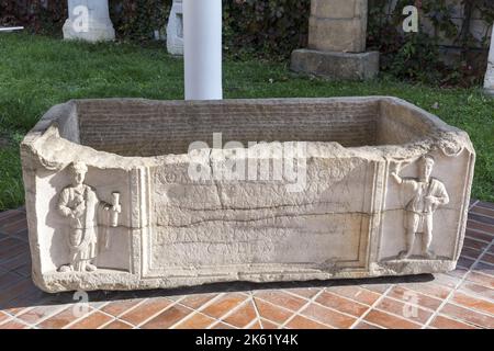 Roman stone coffin from the I century A.D. Stock Photo