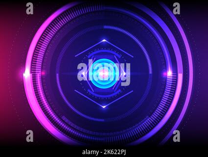 Circle power science technology online connection network futuristic abstract background wallpaper graphic design vector illustration Stock Vector