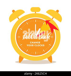 Clocks Go Back Autumn Clock Illustration Stock Vector (Royalty Free)  1827694316