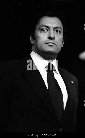 Zubin Mehta, Indian orchestra conductor, during a rehearsal with his