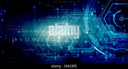 2d illustration Abstract futuristic electronic circuit technology background Stock Photo