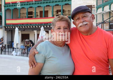 Retired couple visiting Spain together Stock Photo
