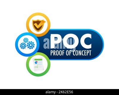 POC - Proof of Concept. Business concept. Vector stock illustration. Stock Vector