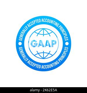 GAAP - generally accepted accounting principles label icon, badge. Vector stock illustration. Stock Vector