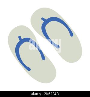 cute of sandals on cartoon version,vector illustration Stock Vector