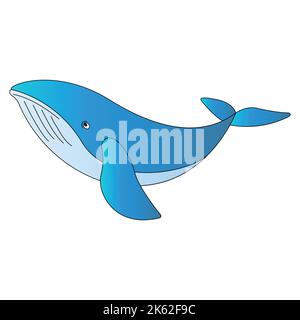 cute of whale on cartoon version,vector illustration Stock Vector