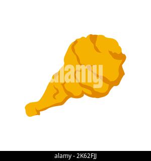 cute food of fried drumstick on cartoon version,vector illustration Stock Vector