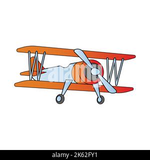 cute of plane on cartoon version,vector illustration Stock Vector