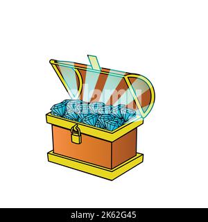 cute of treasure on cartoon version,vector illustration Stock Vector