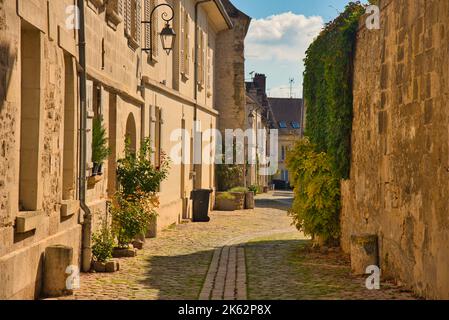 Beautiful little city of St. Crepy en Valois in the Picardie in France Stock Photo