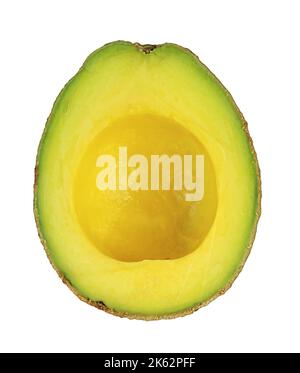 Half cut  fresh ripe avocado isolated on white background Stock Photo