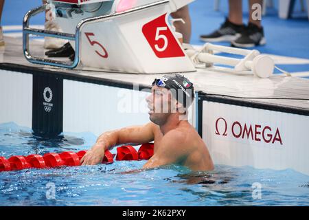 AUGUST 1st, 2021 - TOKYO, JAPAN: Gregorio PALTRINIERI of Italy in action during the Swimming Men's 1500m Freestyle Final at the Tokyo 2020 Olympic Games (Photo: Mickael Chavet/RX) Stock Photo