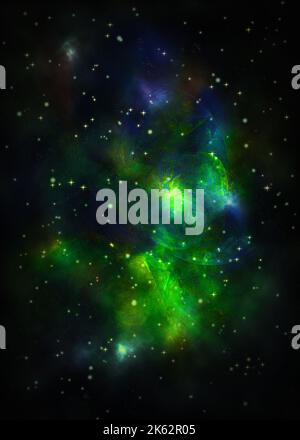 Abstract colorful nebula clouds in the starry space background Stock ...