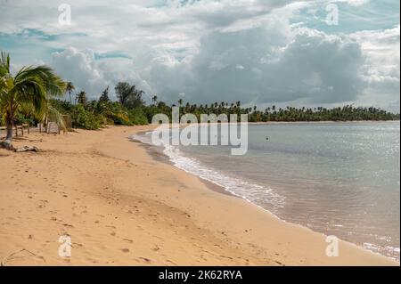 Beautiful tropical beach shot from low angle Stock Photo