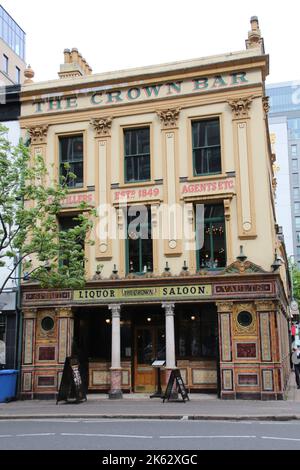 Crown Liquor Saloon Great Victoria Street in Belfast, Northern Ireland Stock Photo