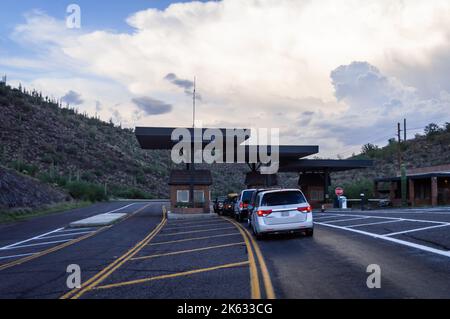 Entrance to Lake Pleasant Regional Park, in Morristown, Arizona. Stock Photo