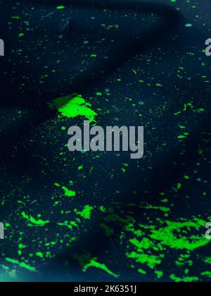 Moody green algae floating on pond Stock Photo