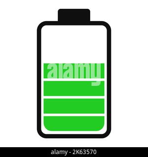 Battery charge status . Icon phone battery energy levels and power indicator. Recharge battery electricity . Accumulator smartphone load interface and Stock Vector