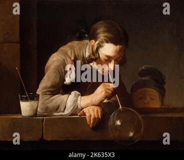 Soap Bubbles, 1739, Painting by Jean-Baptiste-Siméon Chardin Stock Photo