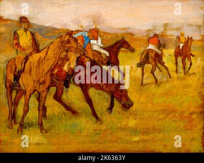 Before the Race, 1882-1884. Painting by Edgar Degas Stock Photo