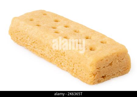 Butter shortbread finger biscuit isolated on white. Stock Photo