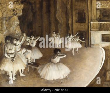 Rehearsal on Stage, 1874, Painting by Edgar Degas Stock Photo