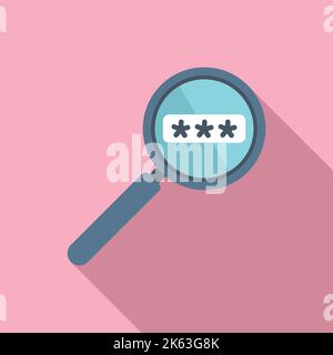 Magnifier password recovery icon flat vector. Page account. Reset web Stock Vector