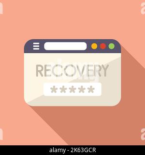 Recovery page icon flat vector. Ui log. Internet screen Stock Vector