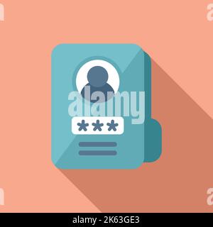 Folder password recovery icon flat vector. Page log. Internet screen Stock Vector