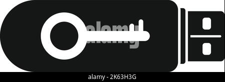 Usb flash password recovery icon simple vector. Page account. Internet screen Stock Vector