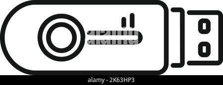 Usb flash password recovery icon outline vector. Page account. Internet screen Stock Vector