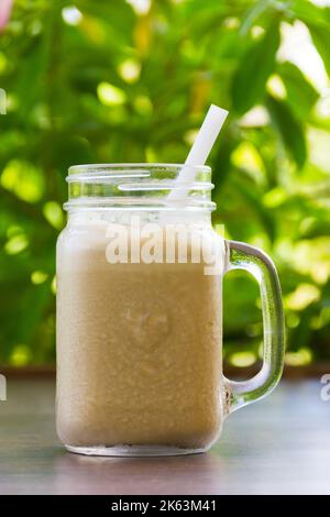 Coffee shake for breakfast. Cold, refreshing drink dessert in nature Stock Photo